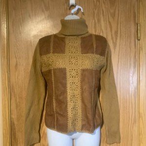 Y2K CROSS CROCHET TURTLENECK